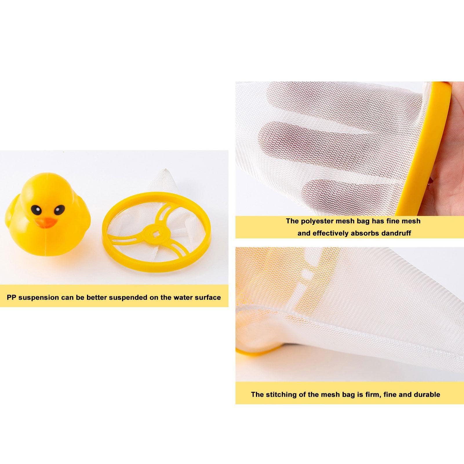Kumprohu Kumprohu Laundry Pet Hair Catcher - Yellow Duck-Shaped Washing Machine Float Filter Mesh Bag - Washing Machine Floating Hair Remover, Hair Removal Ball, Lint Remover for Cat Dog Pet Hair, Debris