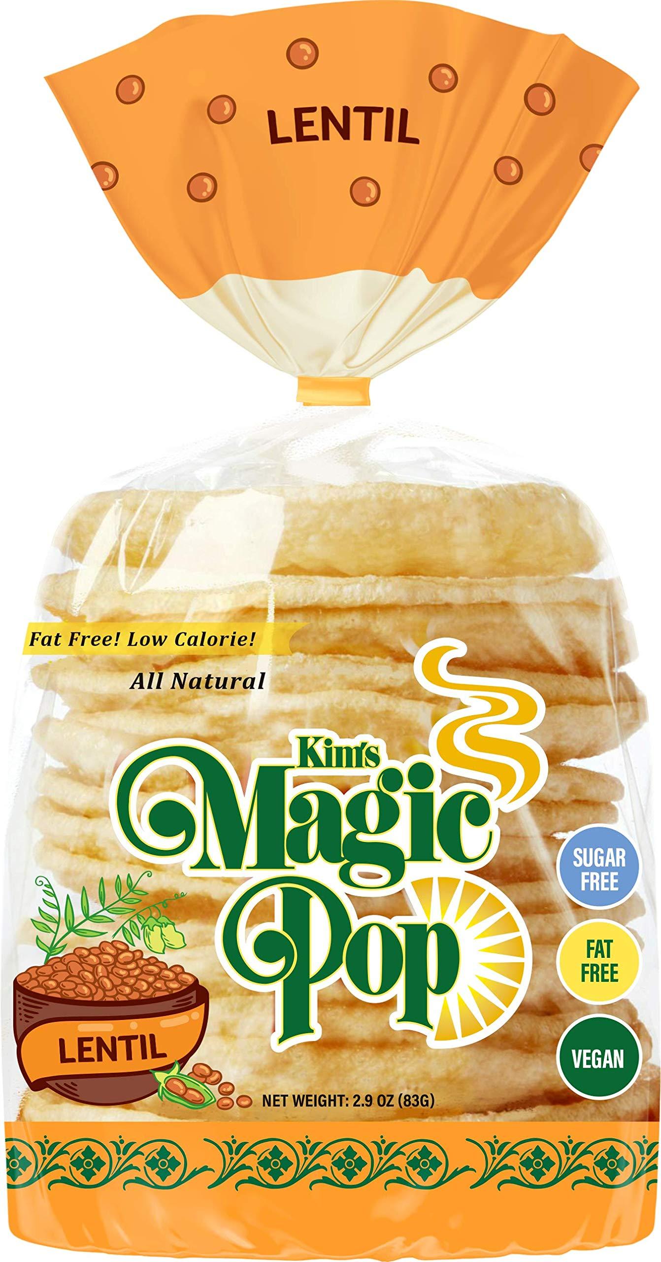 Kim's Magic pop Kim\'s Magic Pop Freshly Popped Rice Cakes | Keto, Vegan | LentilFlavor | 12 Bags | 15 Cakes per Bag | Low Carb, Sugar Free, Fat Free, Natural, Multigrain Korean Snack | Easy Bread, Chip, Cracker Replacement