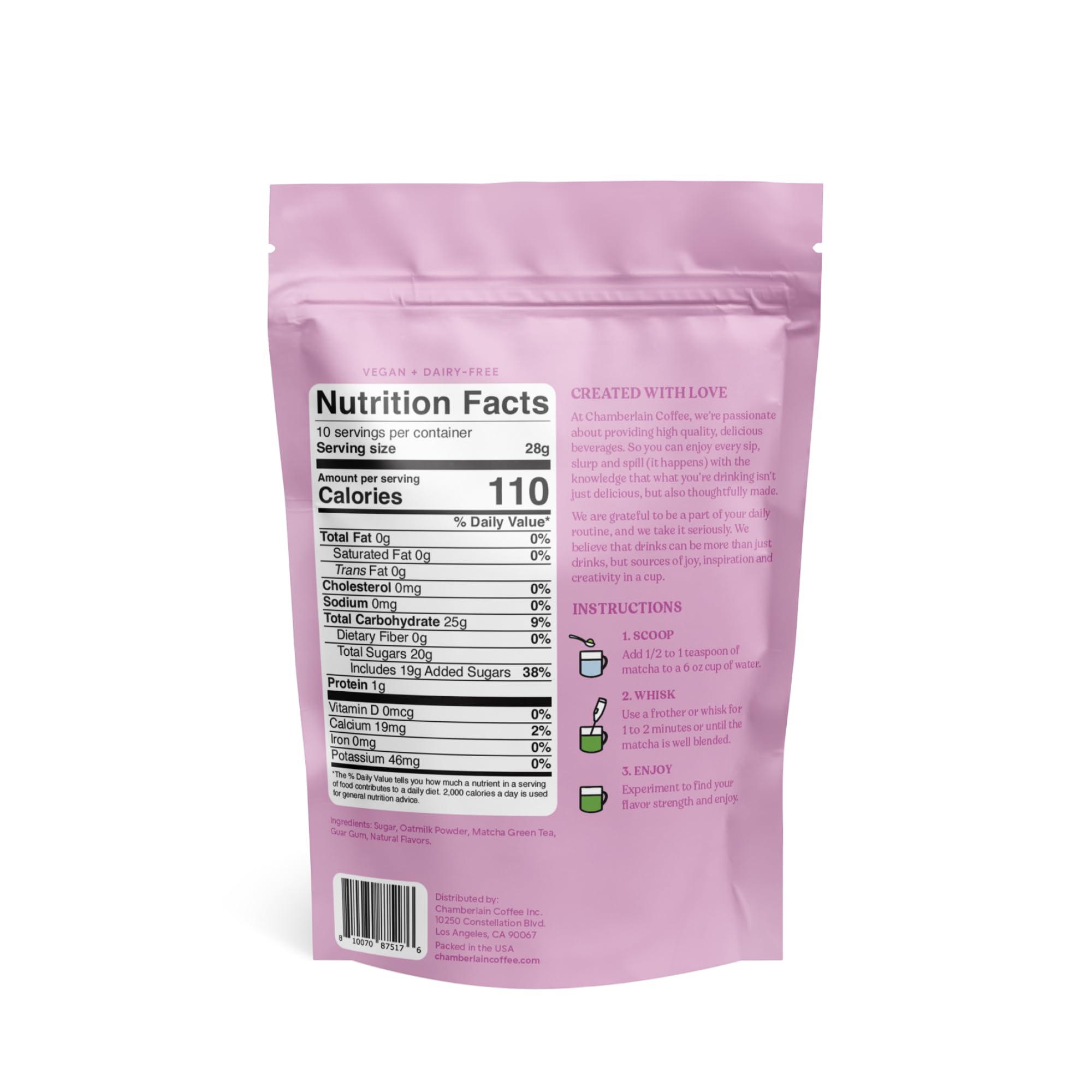 Chamberlain Coffee Chamberlain Coffee Lavender Matcha Latte Mix - Matcha Latte with Oat Milk - Sweet Lavender + Fresh Mint - Vegan Matcha Latte Powder - 10 Servings