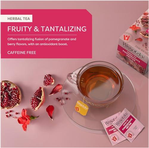 Wissotzky Tea Wissotzky Pomegranate Herbal Tea, 20 Tea Bags | Antioxidant Rich | Caffeine Free Tea (1)