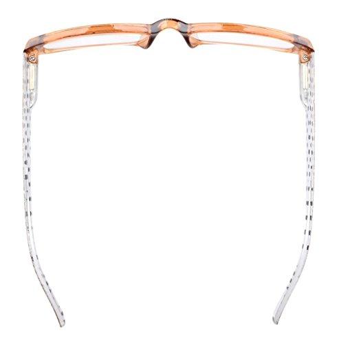 Eyekepper Eyekepper Spring Hinges Polka Dots Patterned Temples Rectangular Reading Glasses Readers Brown +2.0