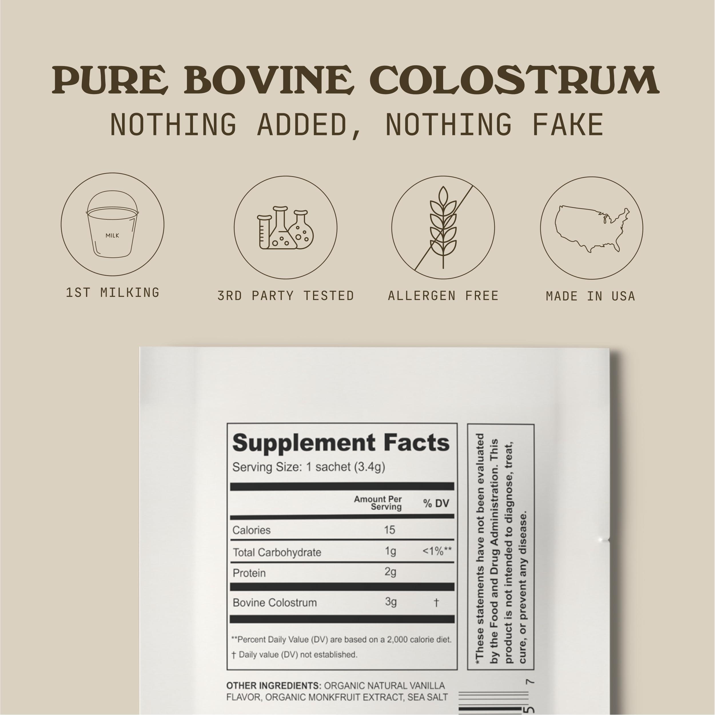 COWBOY COLOSTRUM COWBOY COLOSTRUM - Bovine Colostrum Powder - The Exclusive 1st Milking Whole Colostrum - Grass Fed Colostrum Supplement for Gut Health, Immunity, Skin & Hair. Non-GMO (Unflavored, 40 Servings)
