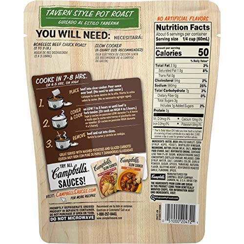 Campbell's Campbell’s Cooking Sauces, Tavern Style Pot Roast, 13 Oz Pouch (Case of 6)