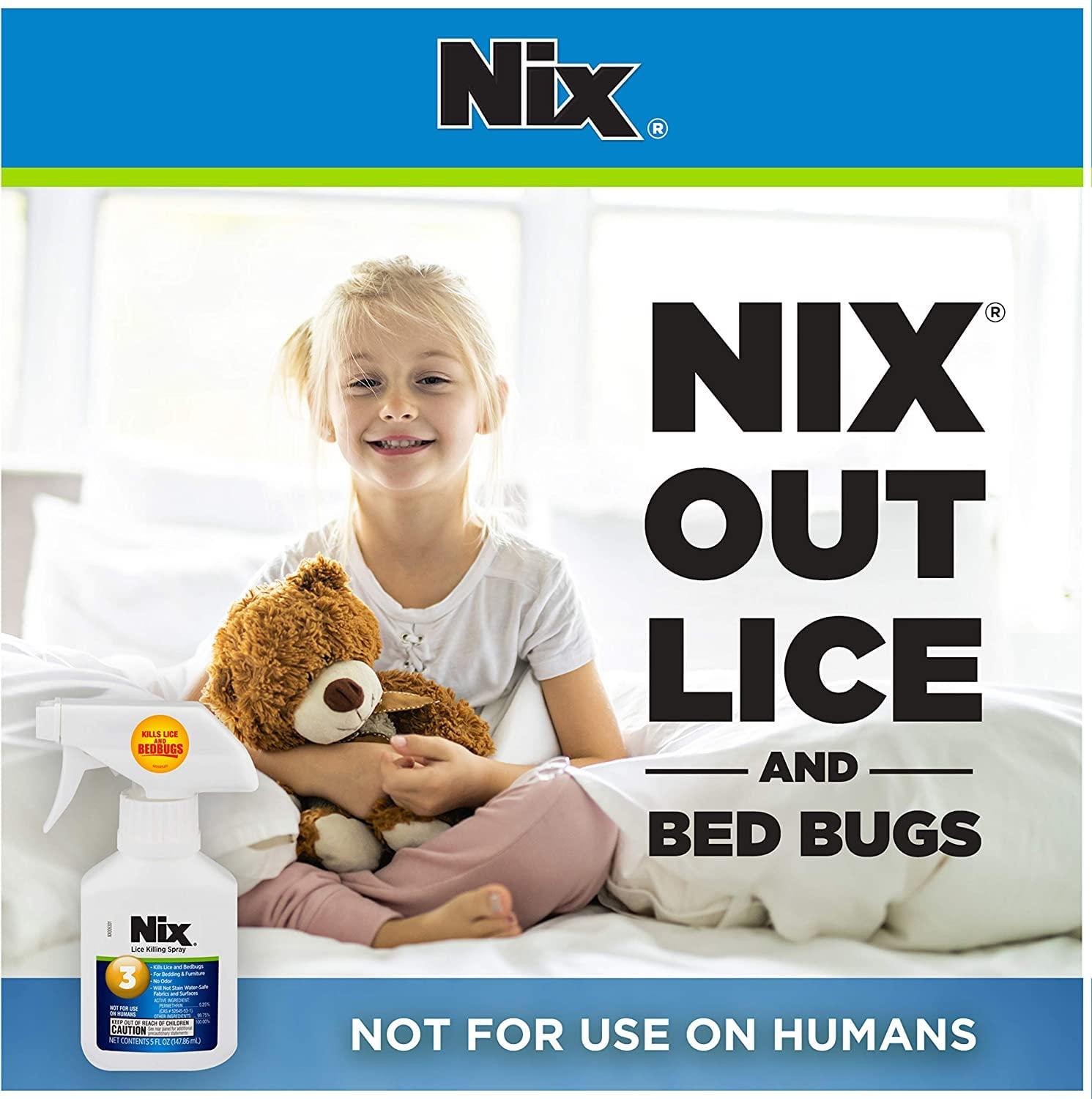 Nix Nix Lice & Bed Bug Killing Spray for Home, Bedding & Furniture, 5 fl oz. (Pack of 3)