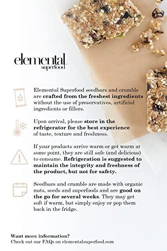 Elemental Superfood Elemental Superfood Seedbars, Dark Chocolate + Almond Butter, 1.8 Ounce - 12 Pack, 100% Certified Organic, Non-GMO Verified, Gluten Free, Dairy Free, Plant Based