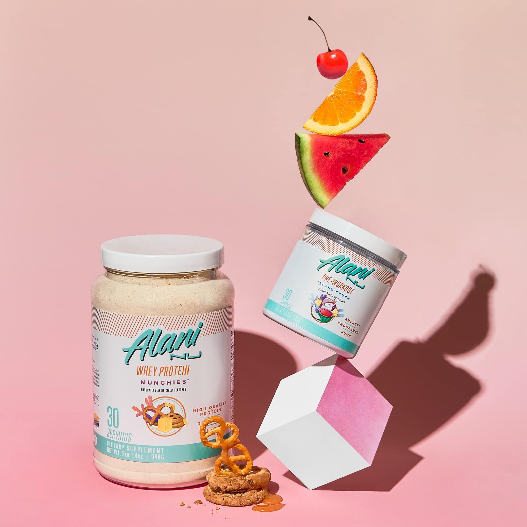 Alani Nu Alani Nu Whey Protein Powder Munchies | 23g Protein with Low Sugar & Digestive Enzymes | Meal Replacement Powder | Low Fat Low Carb Whey Isolate Protein Blend | Low Sugar |30 Servings
