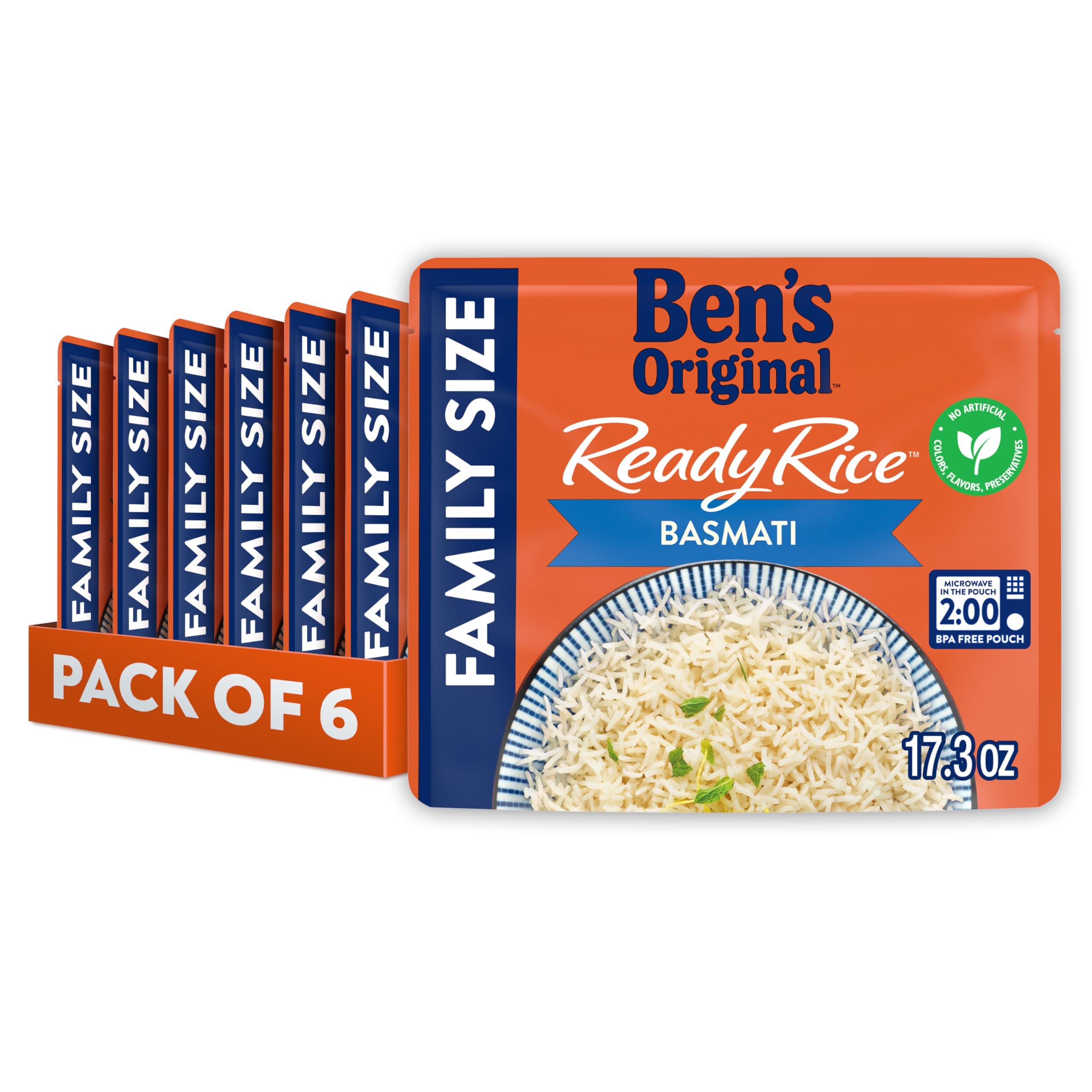 BEN'S ORIGINAL BEN'S ORIGINAL READY RICE Basmati Rice, Family Size, 17.3 OZ Pouch (Pack of 6)