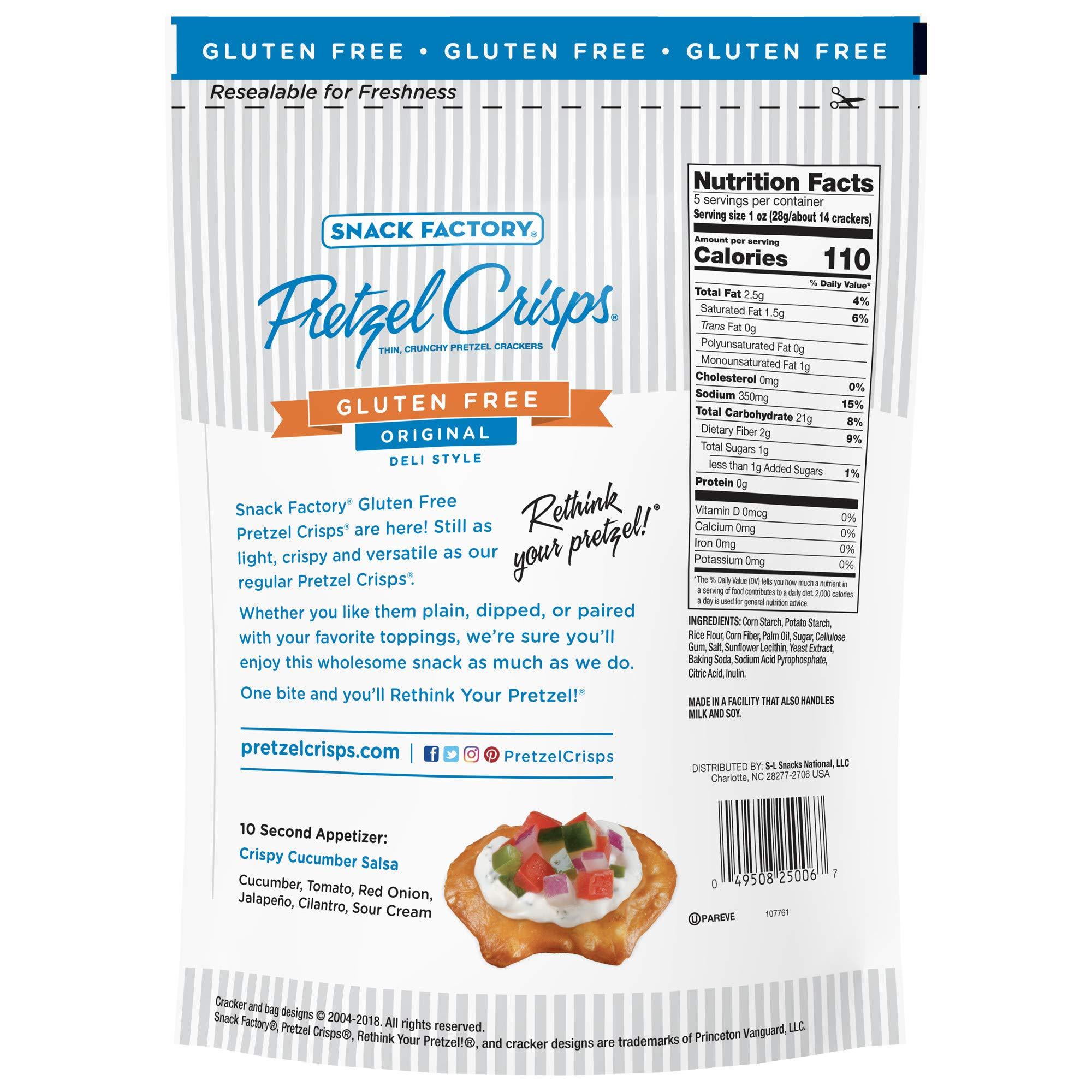 Snack Factory Snack Factory Pretzel Crisps Gluten Free, Original Flavor, 5 Ounce (Pack of 8)