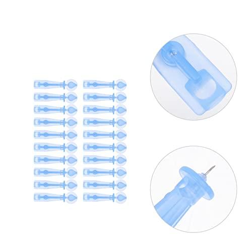 Healifty Lancets for Blood Testing, 200pcs Safety Lancets 30G Lancet Pen Tip Needle Bloodletting Pens Blood Sample Lancets for Blood Glucose Testing, Sky- Blue