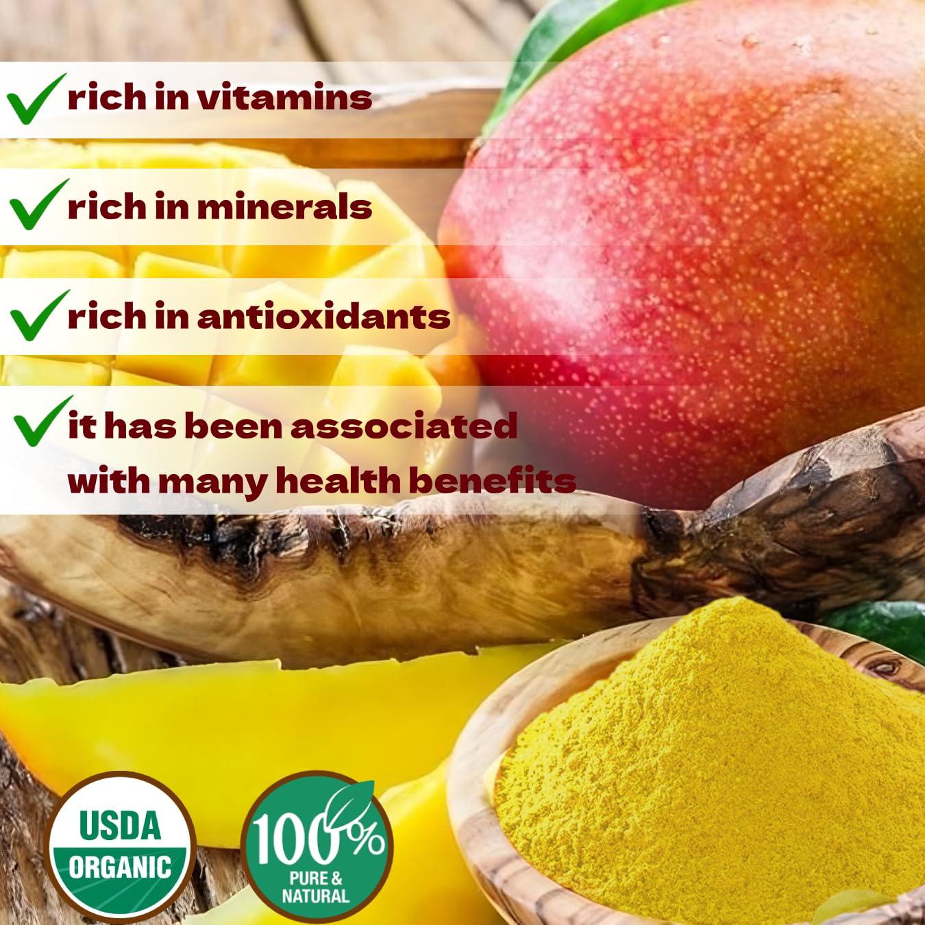 Beleon Goods For Life Organic Mango Powder - Pure All Natural Mango Powder for Drinks, Smoothies, Juice, Beverage, Baking, 8 oz