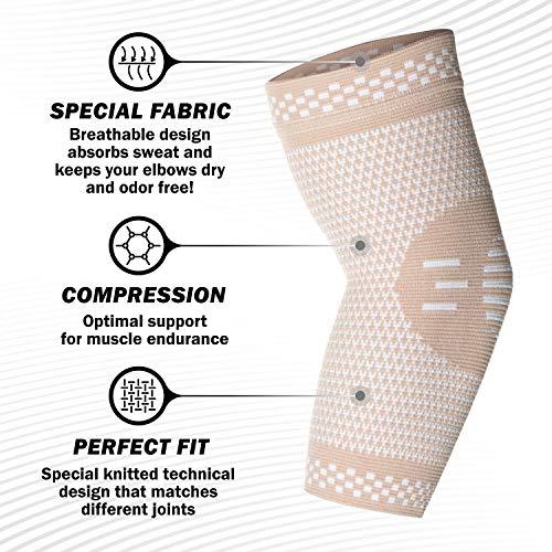 POWERLIX POWERLIX Elbow Orthopedic Brace Compression Support (Pair) - Elbow Sleeve for Extra Comfort, Stable Compression, Injury Prevention, Pain Relief, Breathablility, Moisture-Wicking