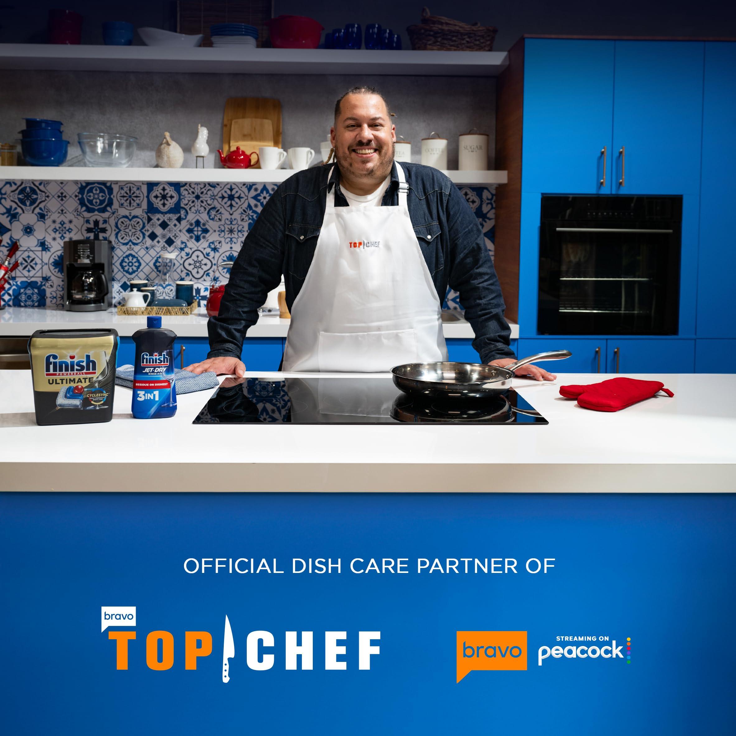 Finish Finish Ultimate Dishwasher Tabs, No Pre-Rinse Dishwasher Detergent Soap Removes Burnt-On Stain, with CycleSync Technology, Degreasing & Scrubbing Power, 17 Count