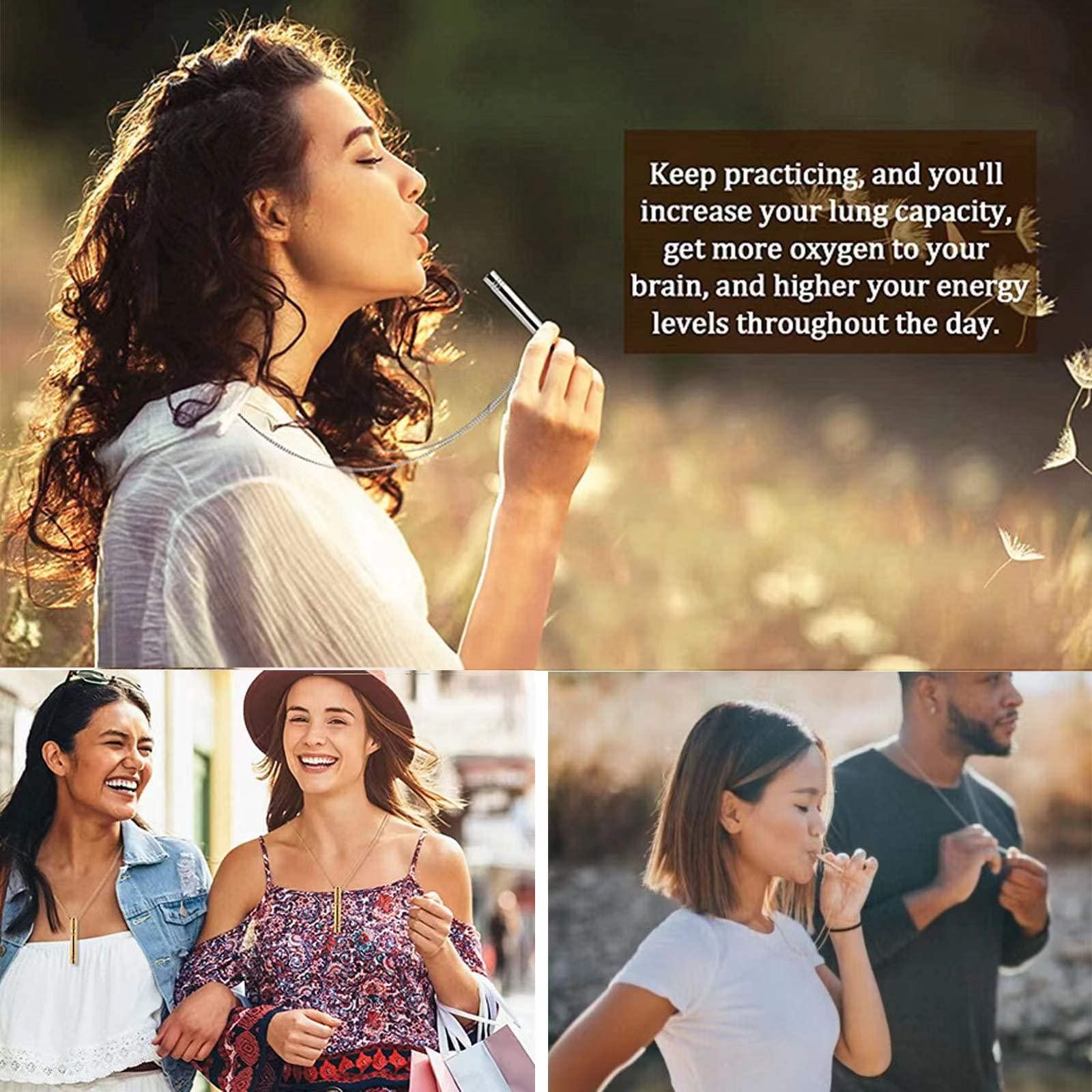 VICUSSE VICUSSE Stainless steel Mindful Breathing Necklace, Anxiety Relief Items,Anxiety Necklace,Necklace for Anxiety, Stress, Panic Attack Relief Meditation Tools (E)