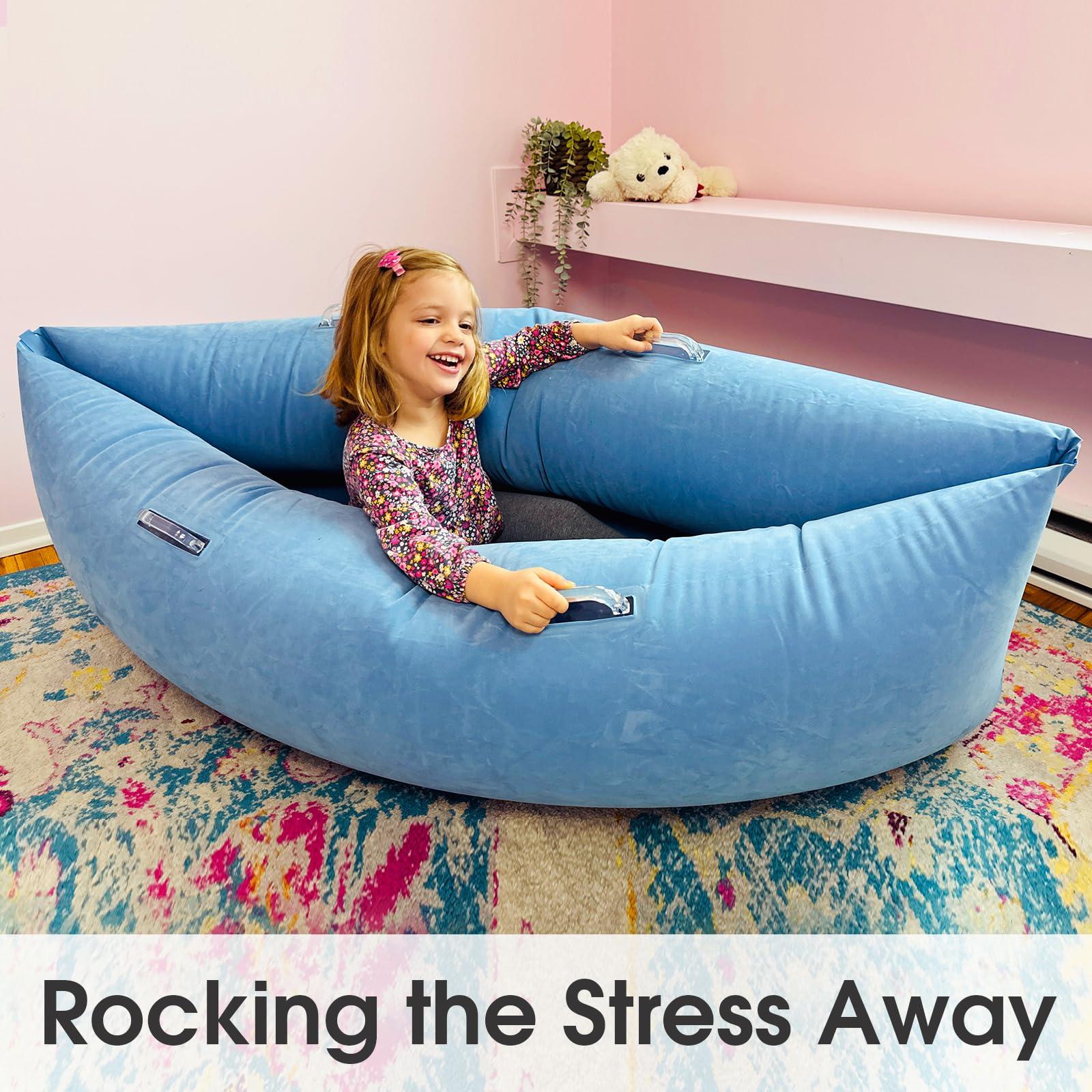 Henhecy Henhecy Sensory Chair for Kids (Ages 6-12) - 60 inches Inflatable Sensory Peapod Provides Therapeutic Relief and Compression, ADHD Sensory Toys for Autistic Children - Air Pump Included
