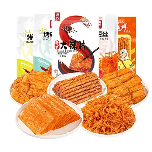 Genji food Genji food Latiao Spicy Strip 5 Bags Net Weight 366g Spicy Bean and Flour Product Combination Gift Pack Chinese Special Snack Food 5366g