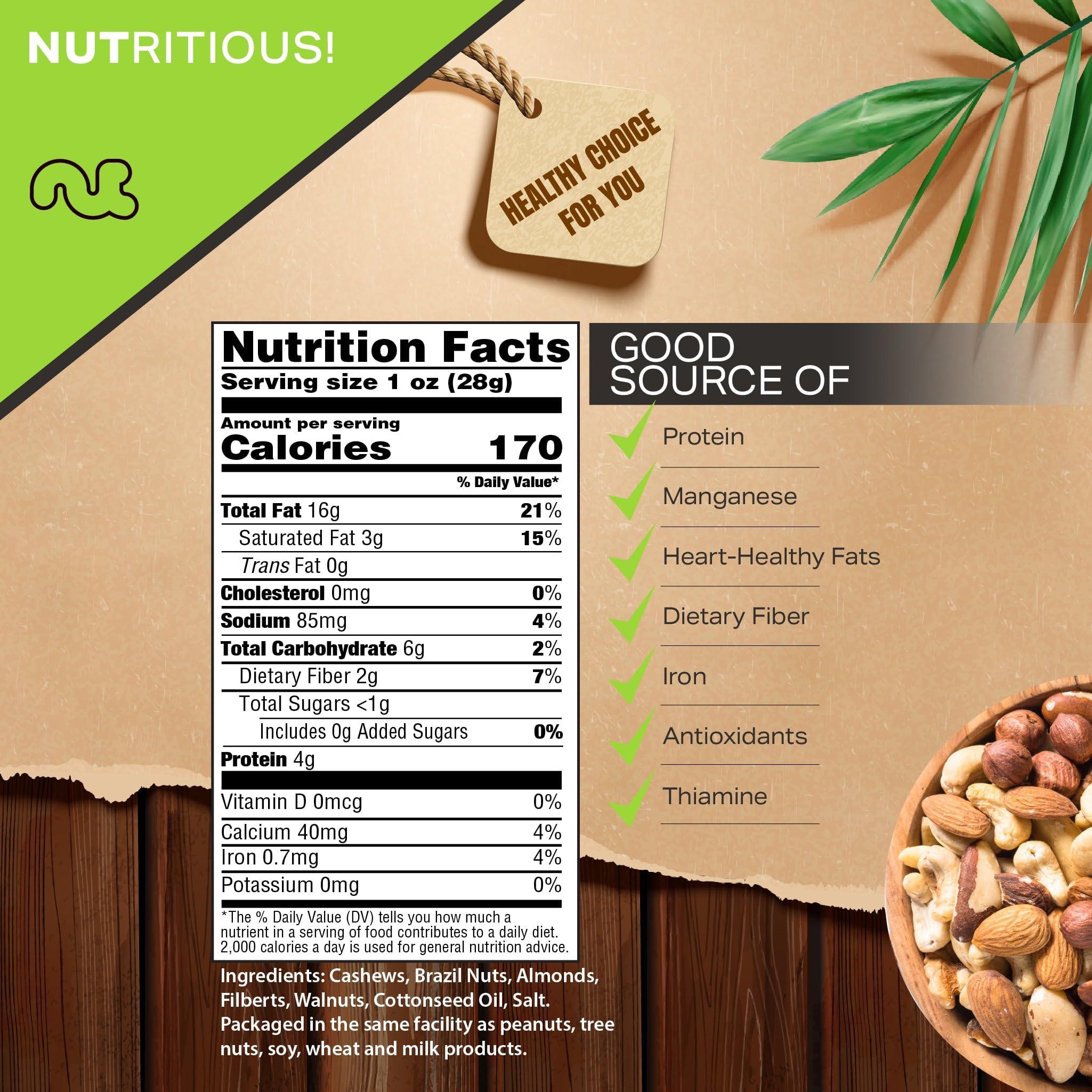 Nut Cravings NUT CRAVINGS - Roasted & Salted Mixed Nuts - Brazil, Pecan, Almond, Hazelnut, Cashew (80oz - 5 LB) Packed Fresh in Resealable Bag - Healthy Protein Food, All Natural, Keto Friendly, Vegan, Kosher