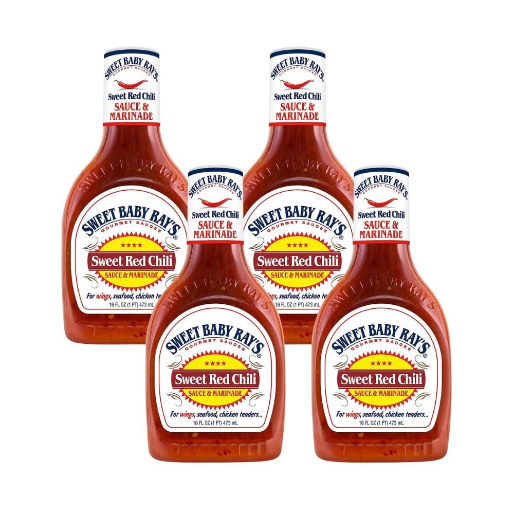 Sweet Baby Ray's Sweet Baby Ray\'s, Wing Sauce & Glaze, Sweet Red Chili, 16oz Bottle (Pack of 4)