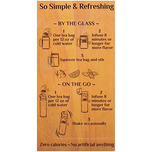 Bigelow Tea Bigelow Botanicals Cold Water Infusion Blueberry Citrus Basil Tea Bags 18 Count Box (Pack of 3), Herbal Infusion, Caffeine Free, 54 Tea Bags Total