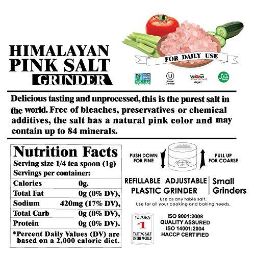 Himalayan Chef Himalayan Chef Pink Salt Refillable Grinder-Kosher & Natural Certified Himalayan Salt-Excellent Bath Salt 3.53 Oz Each - (Pack of 6)
