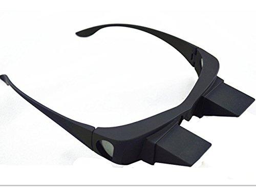 UUOUU UUOUU Horizontal Lazy Glasses High Definition Glasses Periscope Lie Down Watch Read TV Down Periscope Glasses Size L (Black)