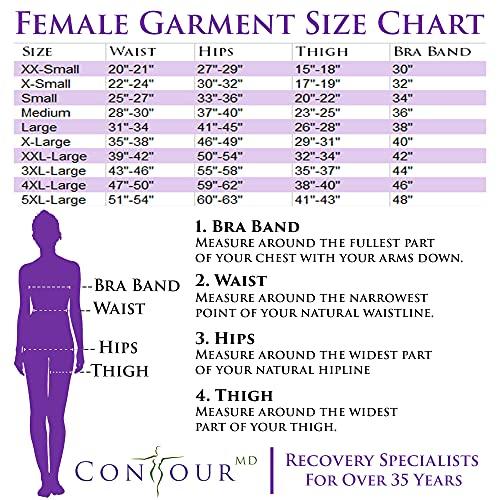 ContourMD Abdominal Binder Post Surgery Compression Wrap - Torso Liposuction, Mommy Makeover, and Tummy Tuck Compression Garment - White 12in Postpartum Belt and C-Section Recovery Belly Band (S13-12) Large