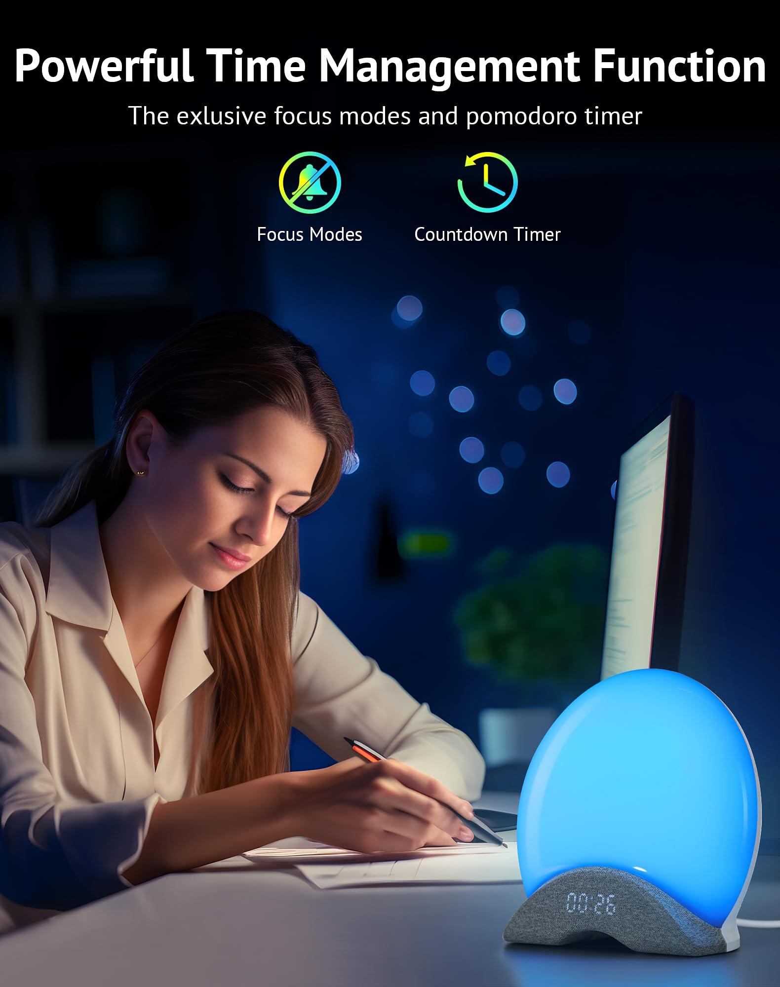 LaView LaView Smart White Noise Machine,App Control Sleep Sound Machine Night Light 25 Relaxing Sounds and 8 Rhythm Modes,Sunrise Wake Up Light,Smart Alarm Clock for Kid/Adult, Ideal for Gift