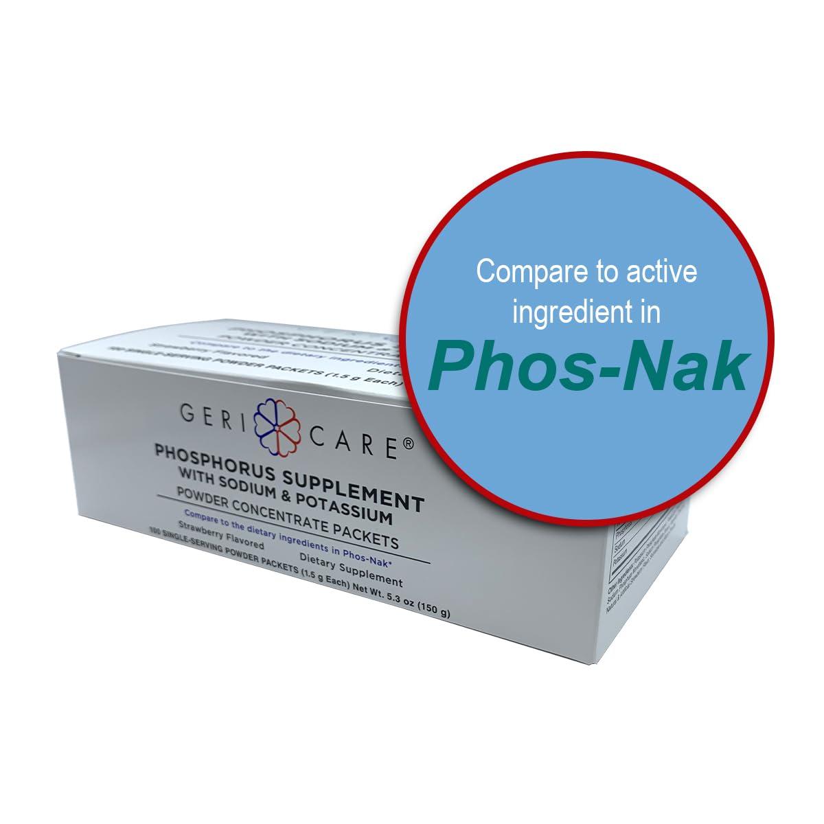 GeriCare GeriCare Phosphorus Supplement with Sodium & Potassium, Concentrated Strawberry Flavored Powder (100 1.5g Packets)