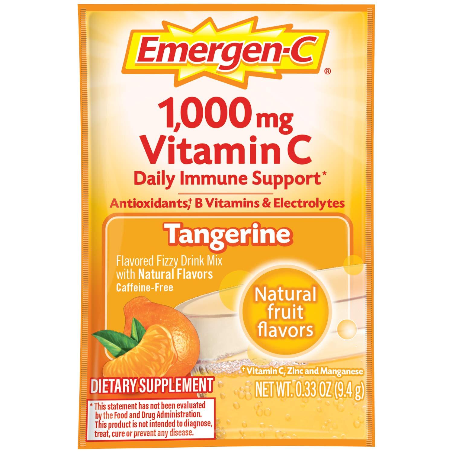 Emergen-C Emergen-C Dietary Supplement with 1000mg Vitamin C (Tangerine Flavor, 10-Count 0.33 oz. Packets, Pack of 3)