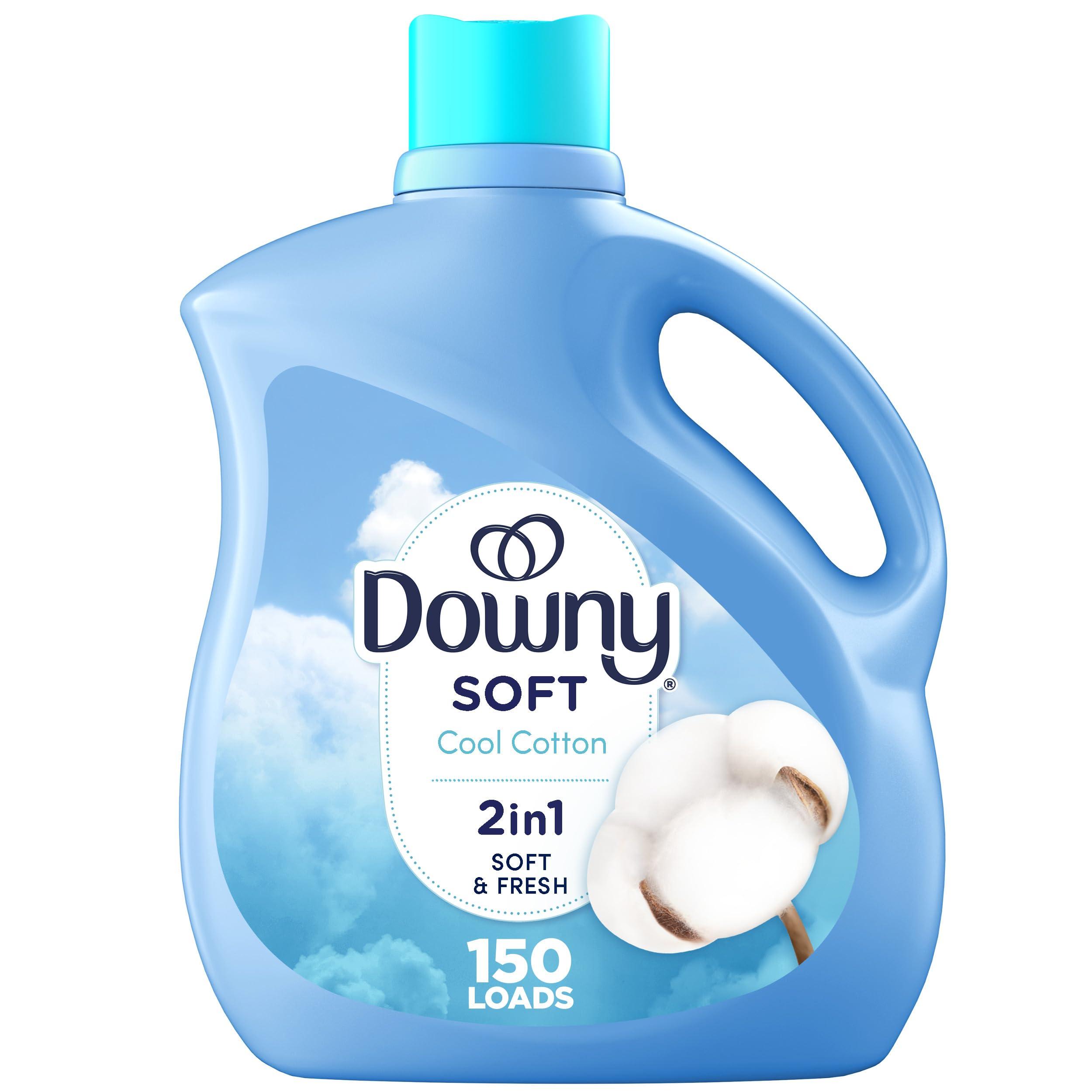 Downy Downy Fabric Softener Liquid, Cool Cotton Scent, 111 fl oz, 150 Loads