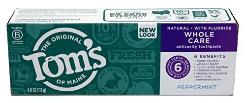 Tom's of Maine Tom's of Maine, Whole Care Fluoride Gel , Peppermint, 4 Ounce (Pack of 6)