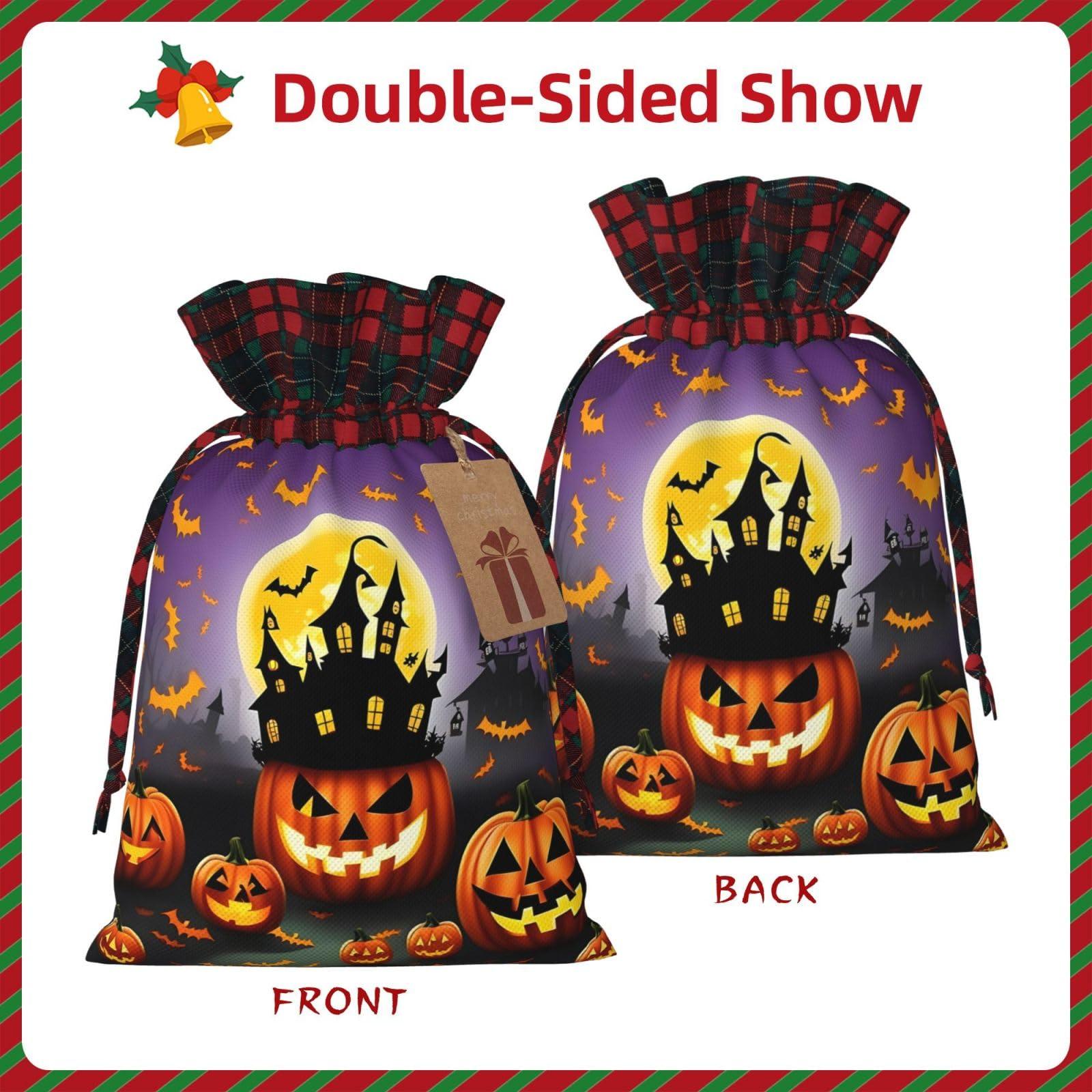 Ogniwo Ogniwo Happy-Halloween-Day-Trick-Or-Treat Xmas Gift Bags, Candy Bags For Wrapping Gifts For Halloween, Birthday, Wedding,8.3 X 11.8 In