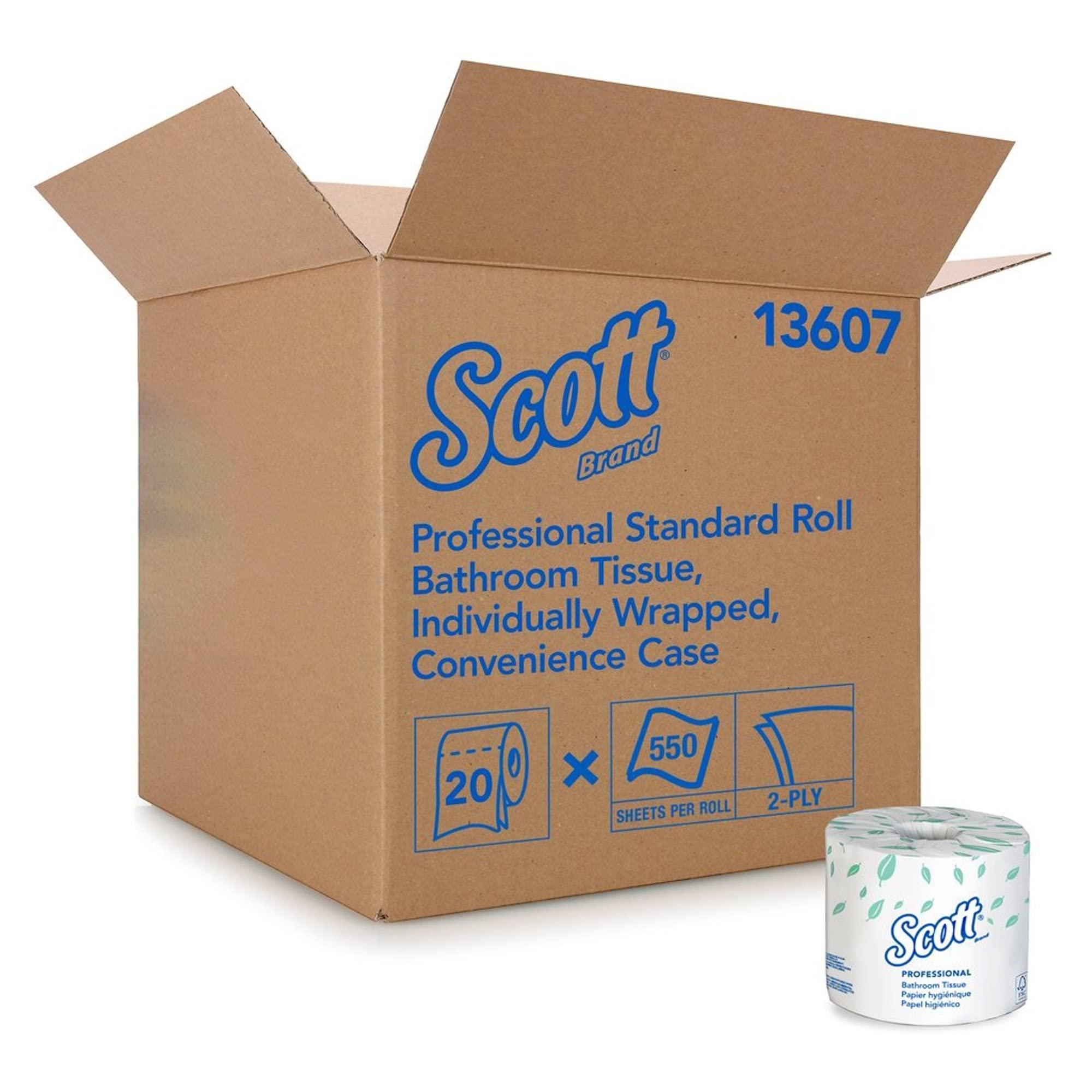 Kimberly-Clark SCOTT Standard Roll Bathroom Tissue, 2-Ply, 550 Sheets/Roll, 20 Rolls/Carton