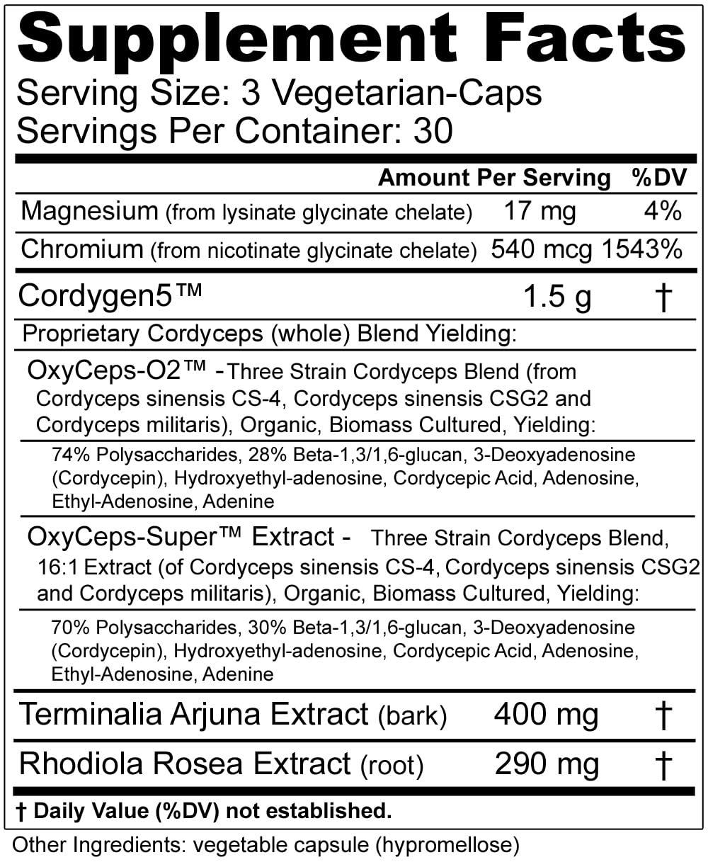 MST MST Millennium Sport Technologies, Cordygen5, US Grown Cordyceps ATP Supplement, Terminalia Arjuna Extract, Preworkout and Pre Endurance, Immune Support, BSCG Certified Drug Free, 90 VCaps