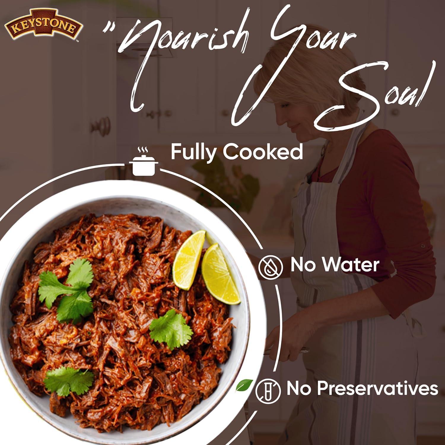 Keystone Keystone Meats All Natural Canned Beef 14.5 Oz Long Shelf Life Emergency Food For Camping Canned Meat Fully Cooked Ready to Eat | Gluten Free Pack of 6