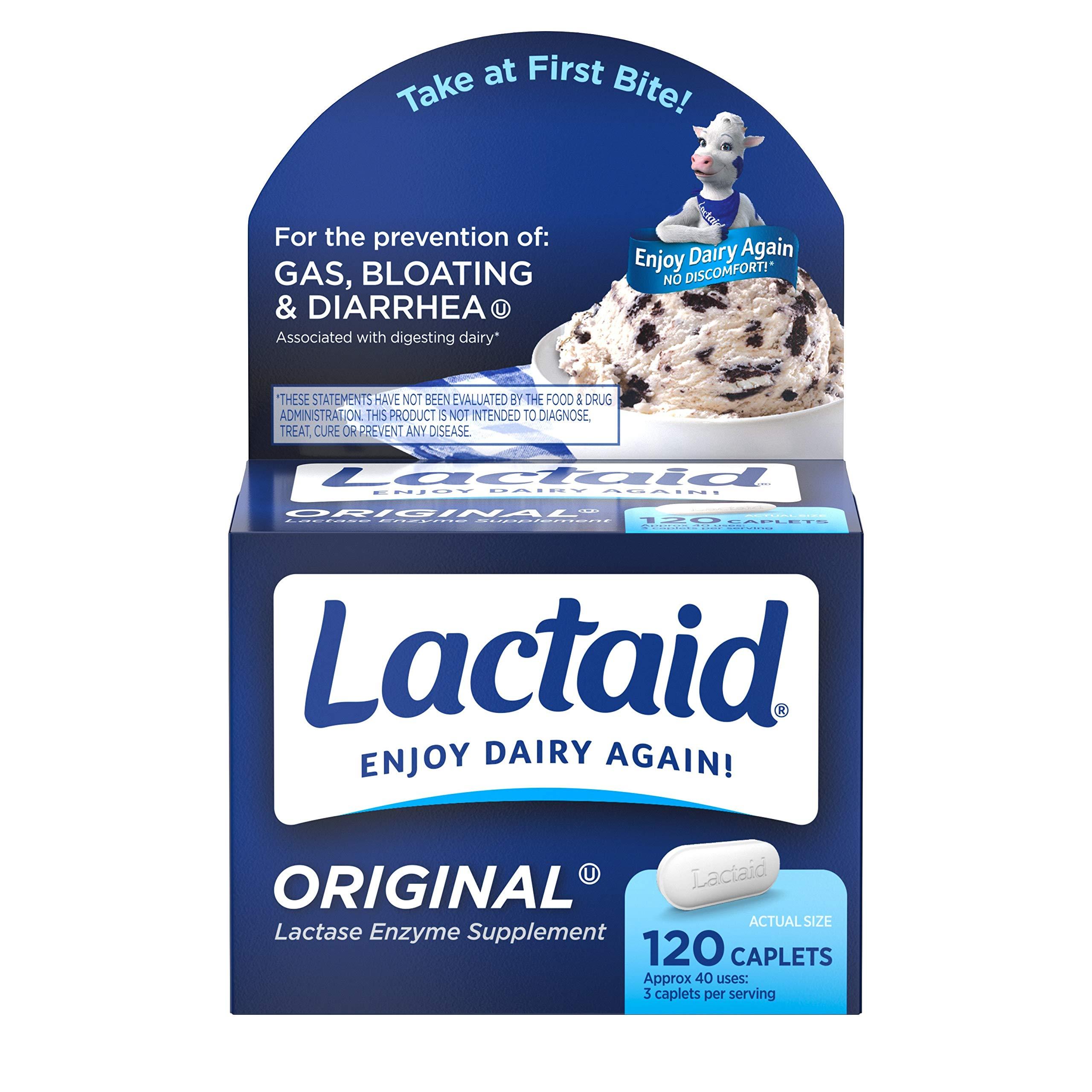 Lactaid Lactaid Fast Act Lactose Intolerance Relief Caplets with Lactase Enzyme & Original Strength Lactose Intolerance Relief Caplets with Natural Lactase Enzyme