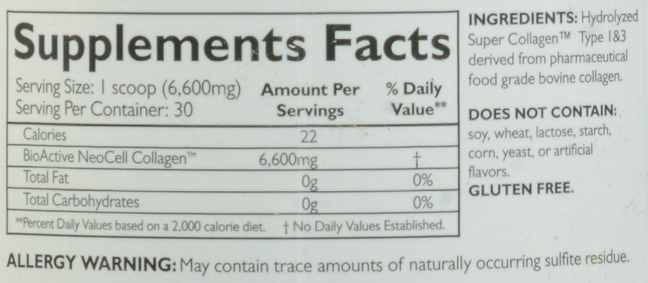 NeoCell Neocell Super Collagen Powder A 6,600mg Collagen Types 1 & 3 - Unflavored - 7 Ounces