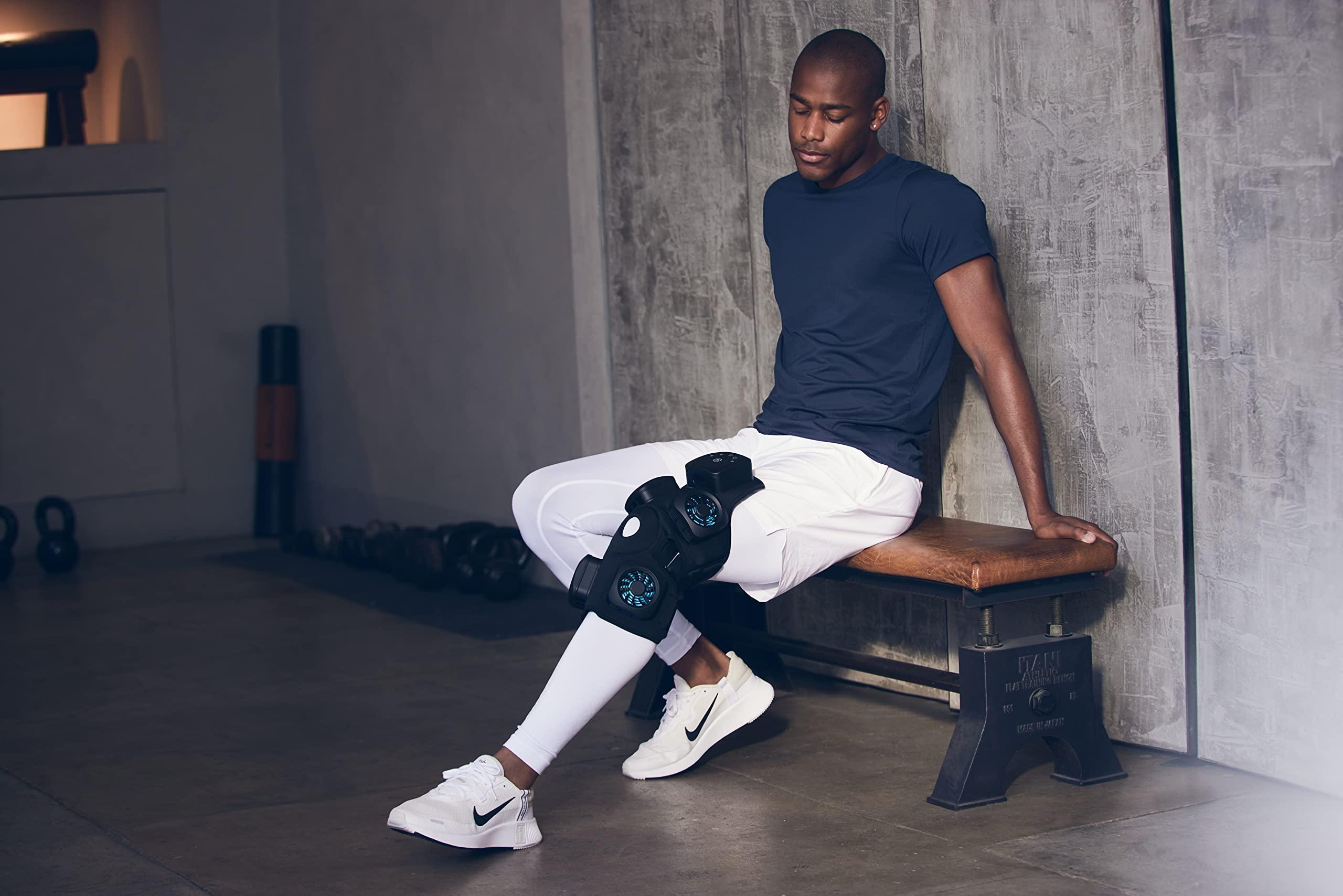 TheraGun TheraGun RecoveryTherm Knee - Contrast Therapy Wrap - Hot & Cold Vibration Wrap for Athletes - Advanced Contrast Therapy for Knee Pain Relief Wrap with Cryothermal Technology - One Size Fits All