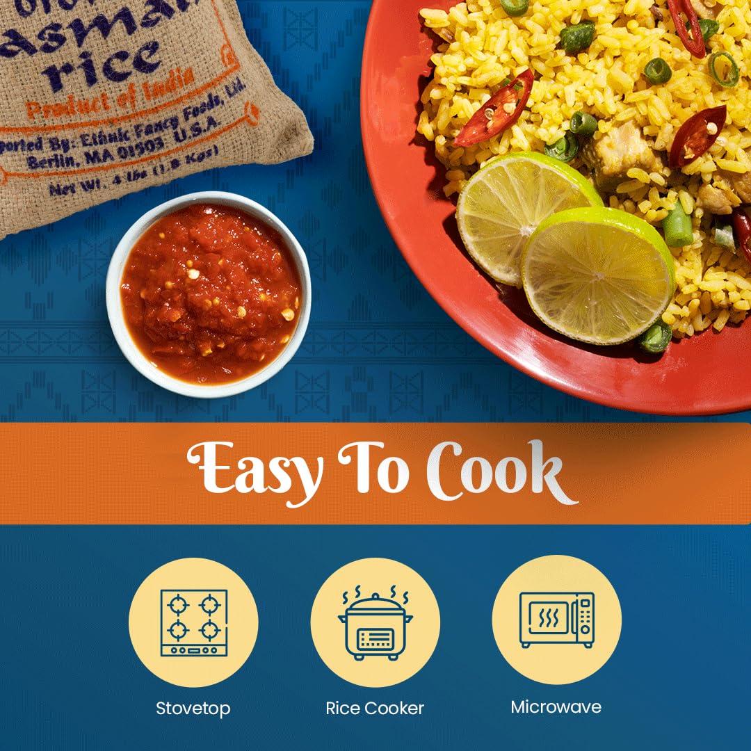 Pride Of India Pride Of India - Extra Long Indian Golden Basmati Rice - Healthy Parboiled Sella Grain, 1.5 Pound Jar