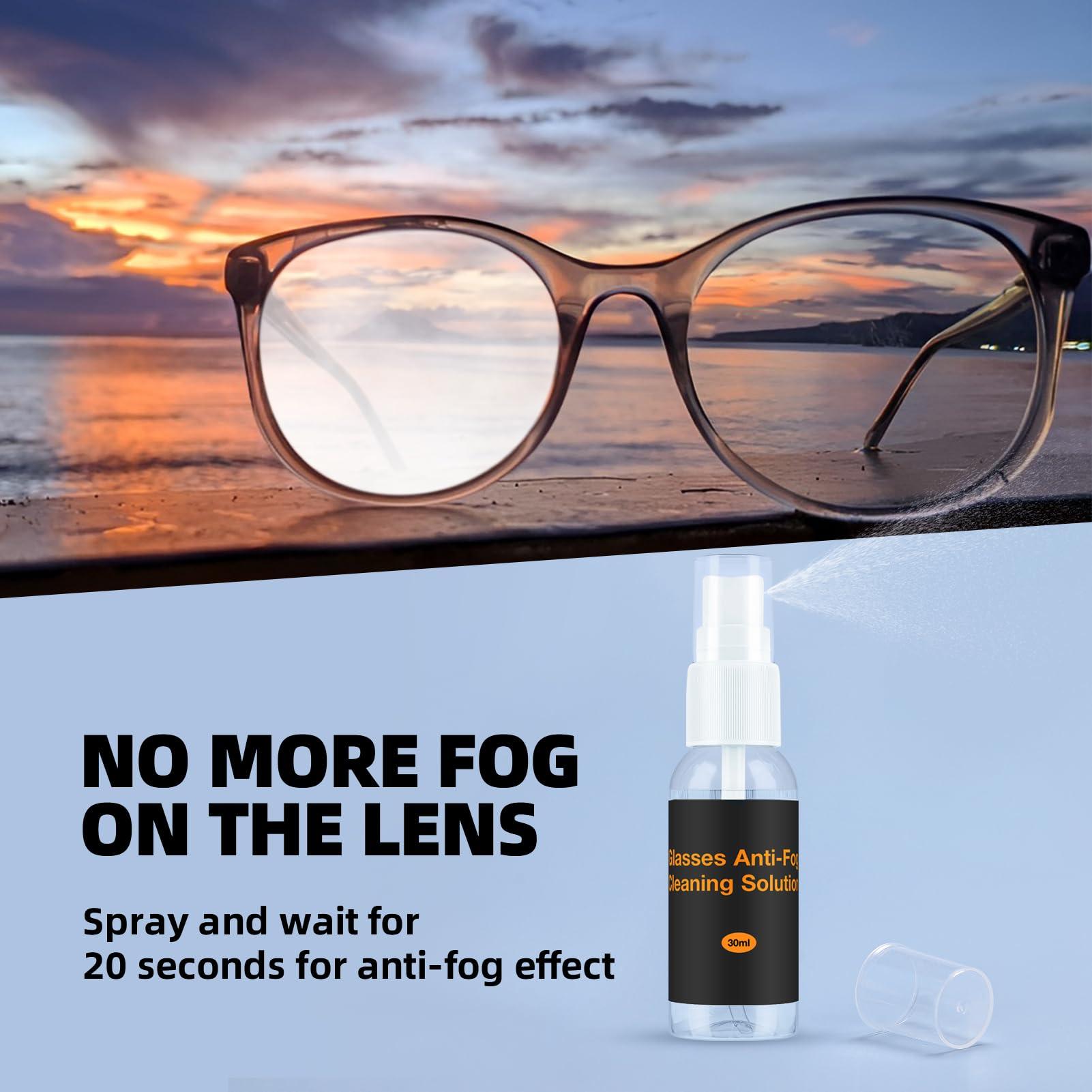 Ordilend Ordilend Glasses Cleaner Eyeglass Cleaner Kit, Glasses Cleaning Kit Anti Fog Lens Cleaning Spray with Microfiber Cloth, Portable Eyeglass Repair Tool with Screws Screwdriver, Nose Pads, Ear Grip