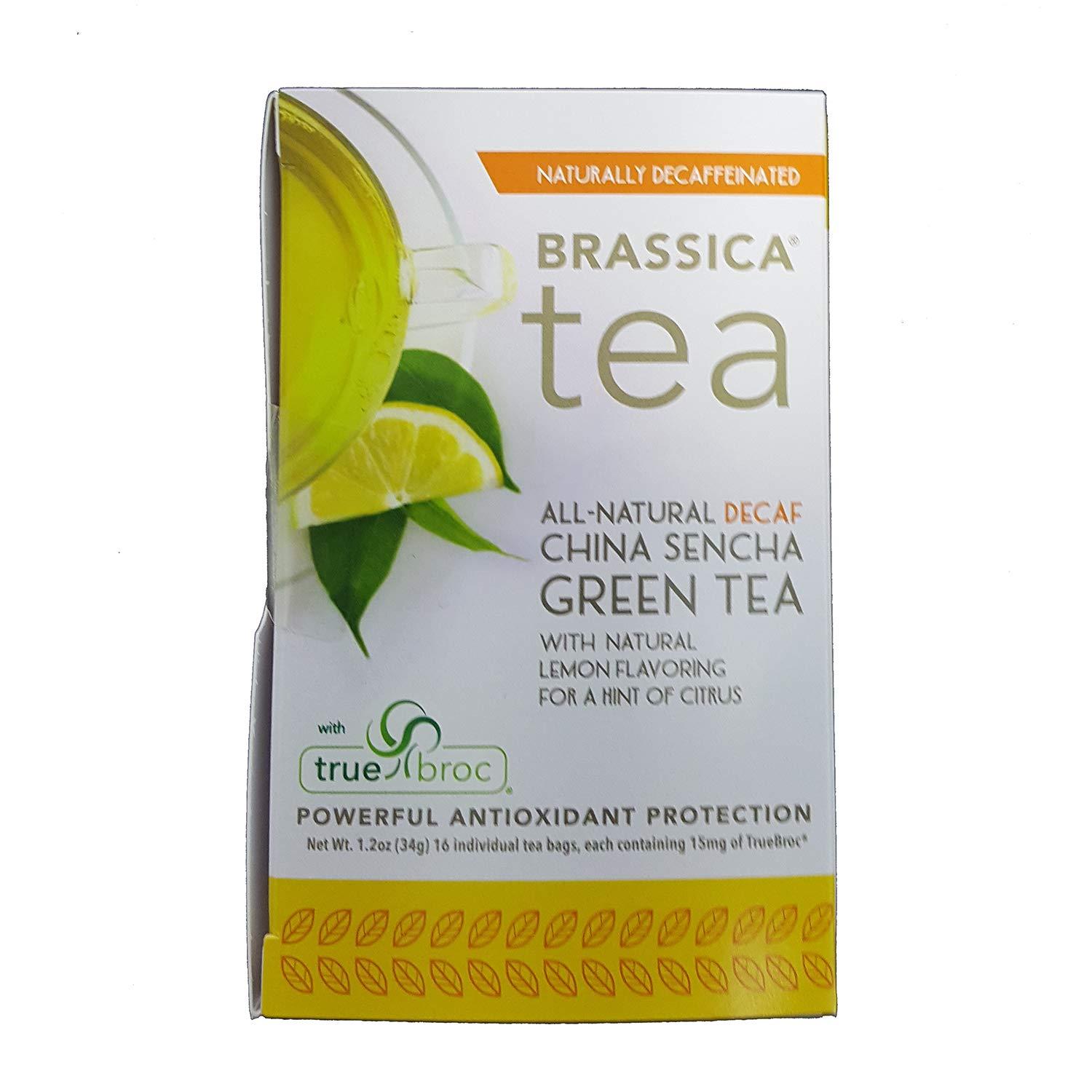 Brassica Tea Brassica DECAF. Green W/Lemon Tea W/sgs~ 6 Boxes (96 Tea Bags)
