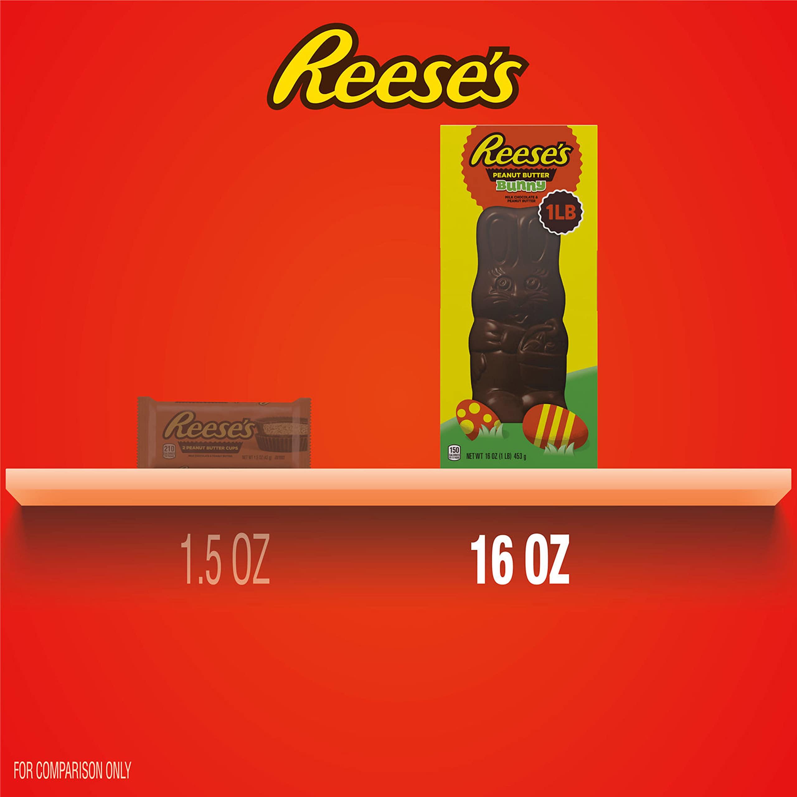 Reese's REESE\'S BUNNY Milk Chocolate Peanut Butter, Easter Candy Gift Box, 1 lb