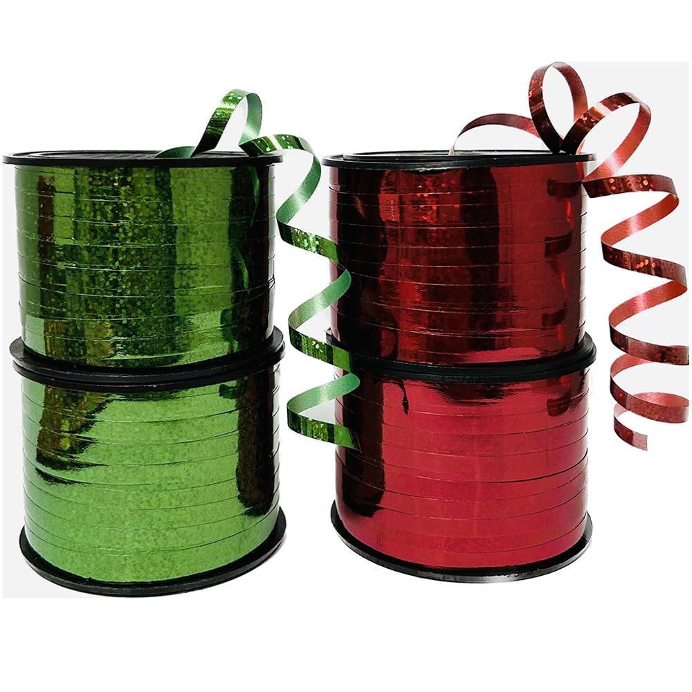 LACNNY LACNNY Curling Ribbon,Balloon String for Crafts, Balloon Ribbon, Curly Ribbon for Birthday Party Decorating Crafting Shiny Green and Red