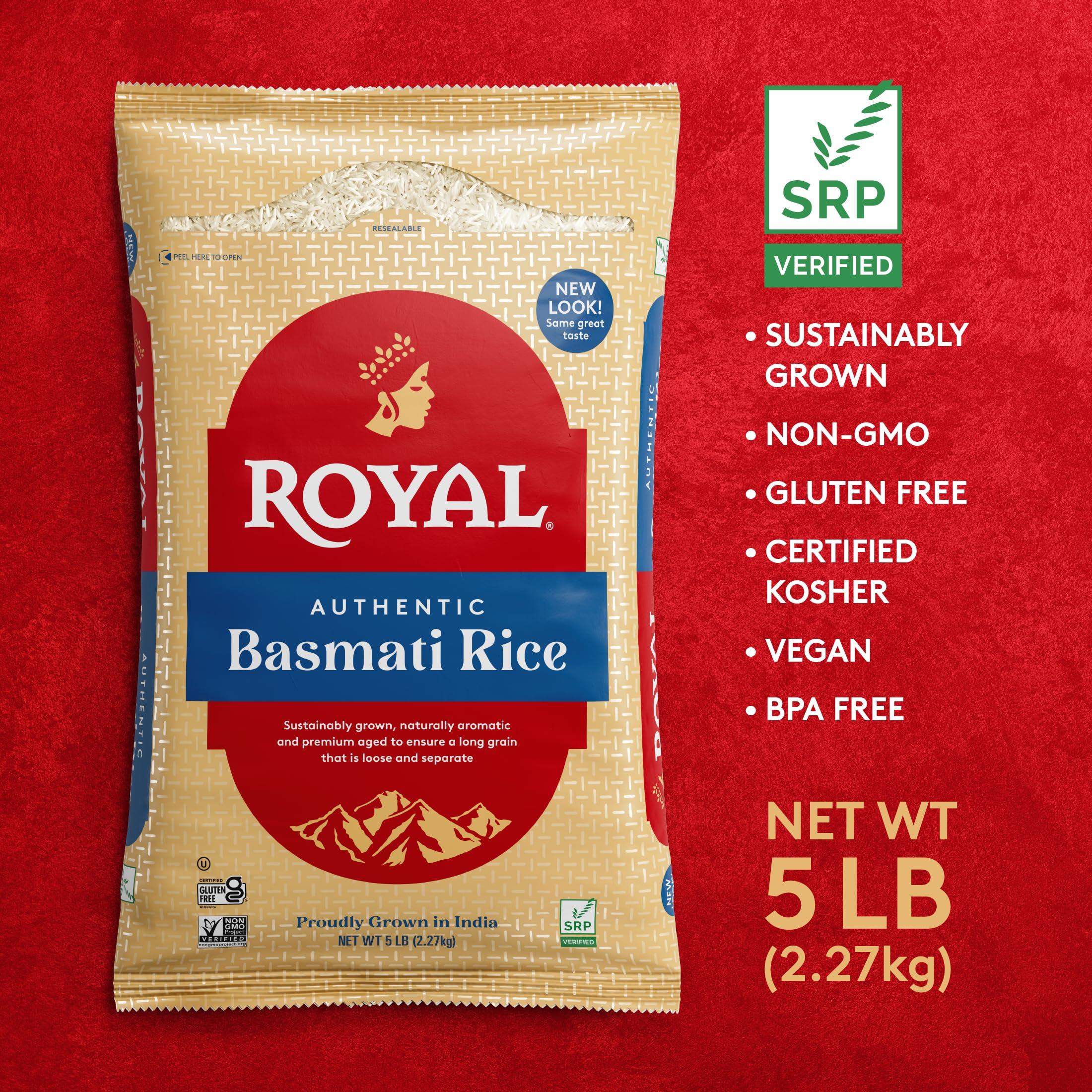 Authentic Royal Authentic Royal - Naturally Aged Long Grain Indian White Basmati Rice - 10 Pounds (2 x 5 Pound Bag)