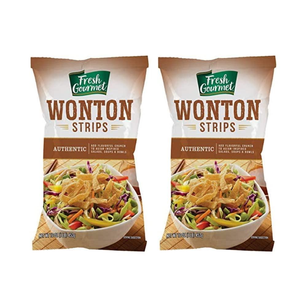 Fresh Gourmet Fresh Gourmet Authentic Wonton Strips Crunchy Snack and Salad Topper (16 Ounce (Pack of 2))
