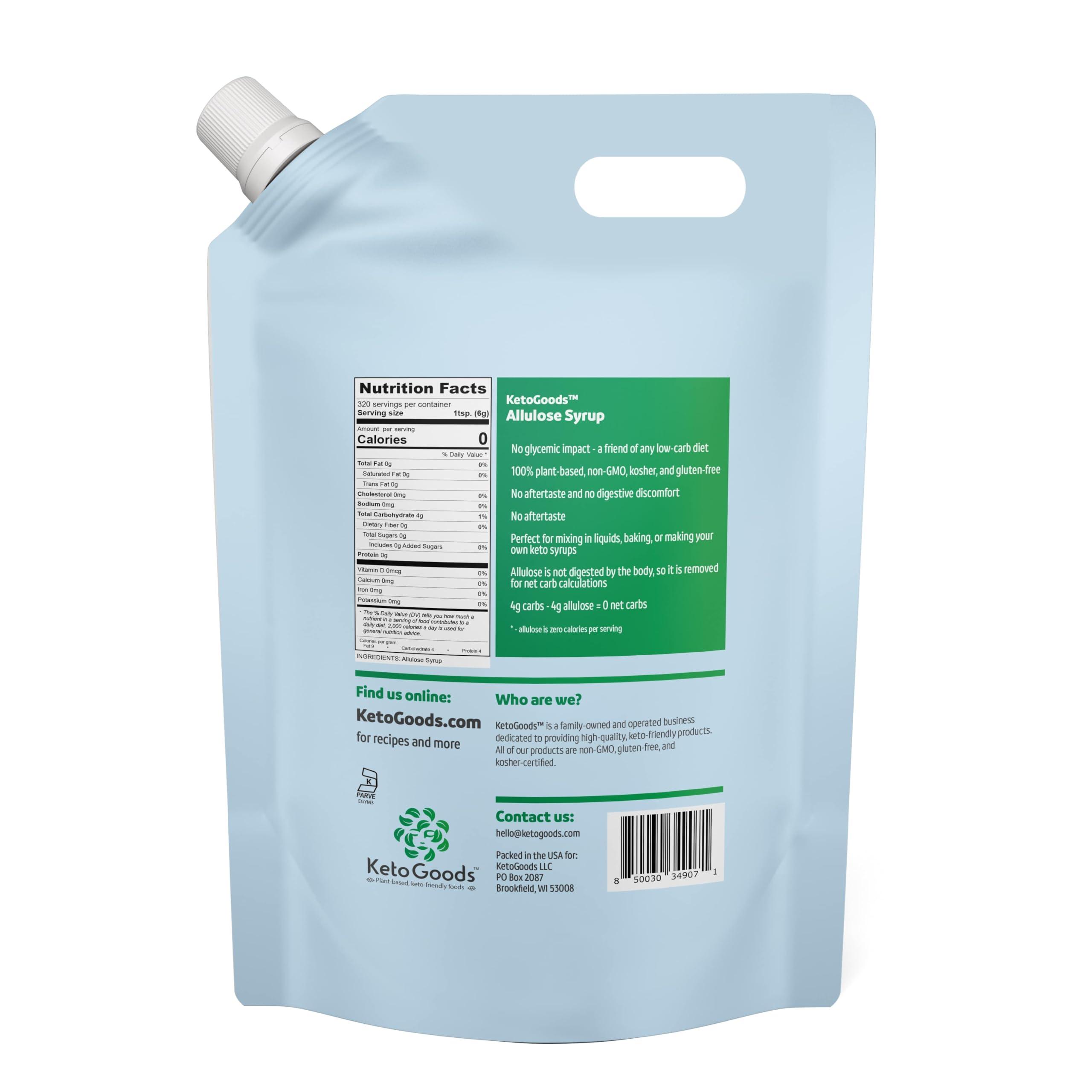 Keto Goods KetoGoods Allulose Simple Syrup: No carbs/calories, Keto friendly, No glycemic impact (5lb)
