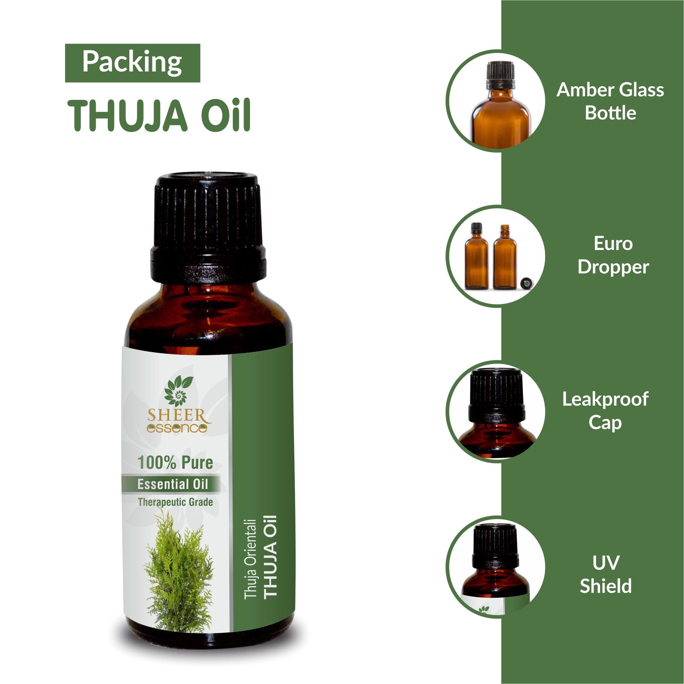 Sheer Essence Thuja Oil -(Thuja Orientali)- Essential Oil 100% Pure Natural Undiluted Uncut Therapeutic Grade Oil 1.01 Fl.OZ