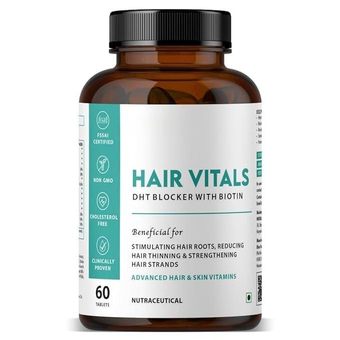 Generic Hair Vitals DHT Blocker with Biotin Tablets with Beta-Sitosterol & Stinging Nettle Root Extract | Hair Vitamins for Men & Women - 60 Tablets