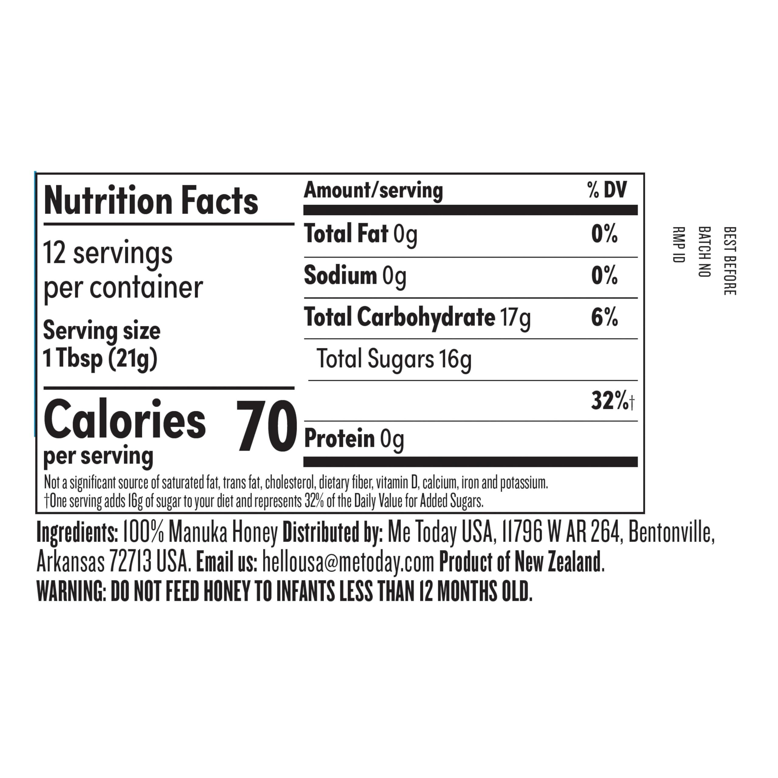me today Me Today Manuka Honey, UMF 13+/MGO 404+ from New Zealand Authentic, Raw & Unpasteurized Honey | Raw Manuka Honey for Daily Wellness Support | Delicious Honey Crafted by Bees in 8.8oz
