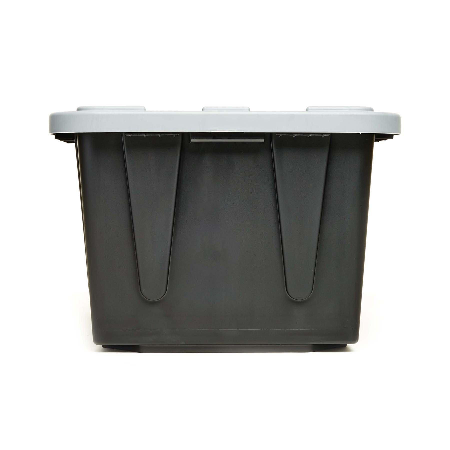 ECOstorage ECOstorage 4427EBKDC.02 Box Tough Recycled Plastic Storage Container, 27 Gallon, Black, 2 Count