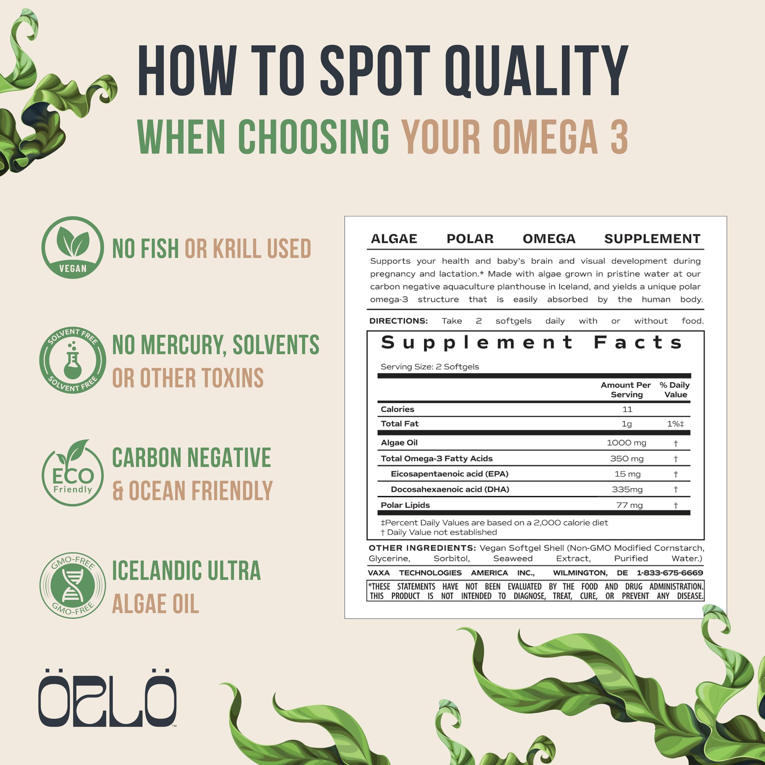 Orlo Orlo PRENATAL DHA - Prenatal DHA Omega 3 Supplement - Triple Strength Omega3s - Vegan DHA & EPA Algae Omega-3 Oil - Supports Brain Development During Pregnancy & Lactation (120 Mini Softgels)